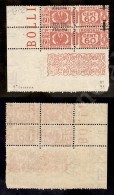 1944 - 60 Cent Carminio (41e/41f - Pacchi Postali) - Coppia Angolare Con Soprastampe Spostate In Alto (posizione... - Otros & Sin Clasificación