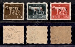 1943 - GNR Brescia - Spaziati (470/A + 483/A + 485/A) La Serie Completa Dei Tre Valori - Gomma Integra - Fiecchi +... - Altri & Non Classificati