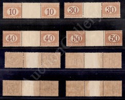 1890/94 - Segnatasse - Le Coppie Con Interspazio Di Gruppo Al Centro Dei Valori 10 Cent + 30 Cent + 40 Cent + 50... - Altri & Non Classificati