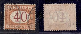 1890 - 40 Cent (24a - Segnatasse) Con Cifre Capovolte - Ottima Centratura (800++) - Other & Unclassified