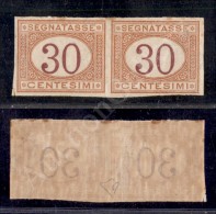 1890 - 30 Cent (23g - Segnatasse) - Coppia Non Dentellata Nuova - Lieve Ingiallimento Nella Gomma In Alto (9.000) - Other & Unclassified