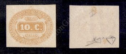 1863 - 10 Cent Giallo (1 - Segnatasse) Nuovo Con Gomma - Cert. Diena (2.500) - Otros & Sin Clasificación