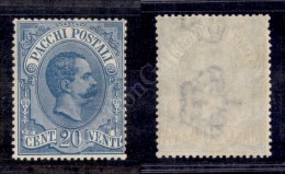 1886 - 20 Cent Azzurro (2 - Pacchi Postali) Nuovo Con Gomma Integra - Molto Bello (1.300+) - Andere & Zonder Classificatie