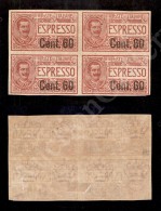 1922 - Quartina 60 Cent Su 50 (6 Espressi) Non Dentellata - Nuovo Con Gomma (1.400) - Altri & Non Classificati