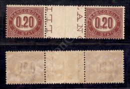 1875 - 20 Cent Lacca (3 Servizio) - Coppia Orizzontale Con Interspazio Di Gruppo Al Centro - Gomma Integra (750) - Other & Unclassified