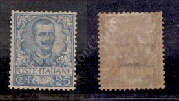 1901 - 25 Cent Azzurro Floreale (73) Nuovo Con Gomma - Ben Centrato - Autres & Non Classés