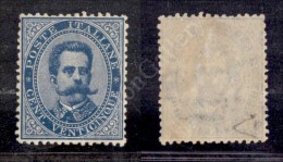 1879 - Umberto 25 Cent Azzurro (40) Traccia Di Linguella - Ottimamente Centrato - Diena - Other & Unclassified