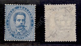 1879 - 25 Cent Azzurro Umberto (40) Centratura Perfetta - Gomma Integra - Molto Bello - Cert. Raybaudi (11.250) - Autres & Non Classés