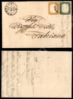 5 Cent Verde Bronzo (13Dd) + 10 Cent Arancio Brunastro (14Dg) - Lettera Da Foligno A Fabriano Del 15.01.63 (3.600+) - Otros & Sin Clasificación