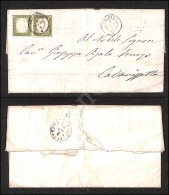 Coppia Del 5 Cent Verde Oliva (13Cc) Su Lettera Da Palermo A Caltanisetta Del 1.4.62 (1.100) - Other & Unclassified