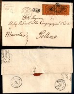 Coppia Del 10 Cent Arancio Vermiglio (26c) Su Lettera Da Carneto (P.ti 5) + PD A Pollenza - Splendida - Otros & Sin Clasificación