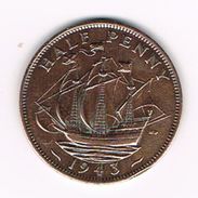 ) GREAT BRITAIN  1/2 PENNY  1943 - C. 1/2 Penny