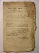 BULLETIN DES LOIS N°14 De 1804 TABAC MINES HOUILLE HERAULT EMIGRES VENDEE VOITURE PUBLIQUE TRANSPORT DROIT BASSIN ANVERS - Decreti & Leggi