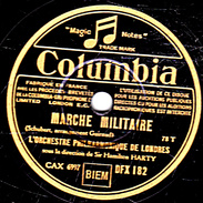 78 T - 30 Cm. - état TB - ORCHESTRE PHILHARMONIQUE DE LONDRES - MARCHE MILITAIRE - VALSE TRISTE - 78 T - Disques Pour Gramophone