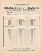 TIRAGE De La 2e TRANCHE De La Loterie Nationale 1948 - Biglietti Della Lotteria