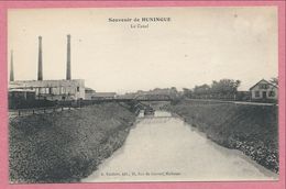 68 - SOUVENIR De HUNINGUE - Le Canal - Péniche - Huningue