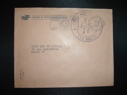 LETTRE P ET T OBL.MEC.4-8-1967 PARIS 15 + ASSOCIATION TOURISME ET CULTURE P.T.T. - Civil Frank Covers