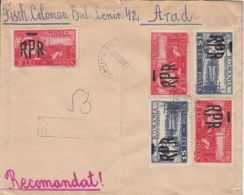 KING MICHAEL, FACTORY, HARBOUR, OVERPRINT RPR, STAMPS ON REGISTERED COVER, 1950, ROMANIA - Storia Postale