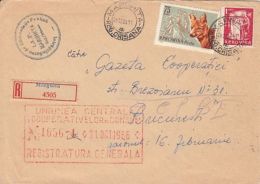 FOX, NUCLEAR REACTOR, STAMPS ON REGISTERED COVER, 1966, ROMANIA - Covers & Documents