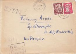 CONSTRUCTIONS WORKER, NUCLEAR REACTOR, WELDER, PILOT, MUSHROOMS, STAMPS ON REGISTERED COVER, 1961, ROMANIA - Lettres & Documents