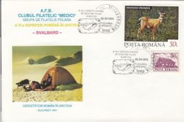 ARCTIC EXPEDITION, ROMANIAN EXPEDITION IN SVALBARD, TENT, WHALE, SPECIAL COVER, 1994, ROMANIA - Expéditions Arctiques