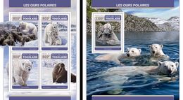 Togo 2017, Animals, Polar Bears, 4val In BF +BF - Arctic Wildlife