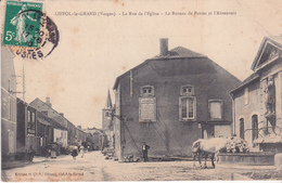 LIFFOL LE GRAND - La Rue De L'Eglise - Le Bureau De Postes Et L'Abreuvoir - Liffol Le Grand