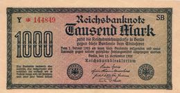 GERMANY 1000 MARK REICHSBANKNOTE 1922 AD PICK NO.76b UNCIRCULATED UNC - 1.000 Mark