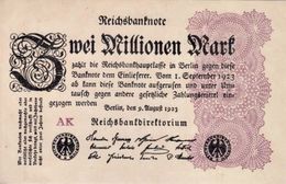 GERMANY 2 MILLIONEN MARK REICHSBANKNOTE 1923 AD PICK NO.103 UNCIRCULATED UNC - 2 Millionen Mark