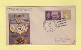 APO 635 - US Postal Army Service - 19 Oct 1945 - Mixte US France - Let's Beat'em Different Ways - 2. Weltkrieg 1939-1945
