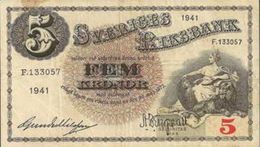 SWEDEN 5 KORONOR 1941 P-33x F/VF  [SE33x] - Suède