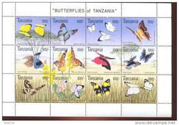 TANZANIA    1054  MINT NEVER HINGED MINI SHEET OF BUTTERFLIES-INSECTS - Schmetterlinge