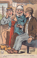 Carte Illustrée Par Griff - Dans Un Compartiment De Train - 3 Voyageurs "J'suis Ni Eune Bête, Ni Un Imbécile, Mais J'cré - Griff