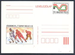 Hungary 1983 Postal Stationery Card : Ice Hockey Eishockey Hockey Sur Glace; World Championship Group C - Hockey (Ice)