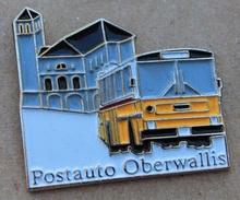 CAR POSTAL JAUNE SUISSE - POSTE - POSTAUTO OBERWALLIS - VALAIS - EGLISE   -    (18) - Postes