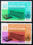FEDERATION Of SOUTH ARABIA 1966 WHO Headquarters COMPLETE SET MLH Scott25,26 CV$2.80 - Other