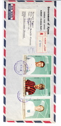 Beautiful Register Air Mail Cover Of Ajman With Stamps "champions Of Sports" - Football World Cup. Rare - Usati