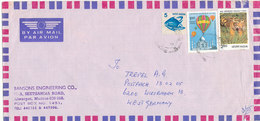 India Air Mail Cover Sent To Germany Topic Stamps Incl. TIGER (the Cover Is Damaged In The Right Side) - Airmail