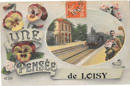 LOISY (71) Carte Fantaisie Pensée De Train - Andere & Zonder Classificatie