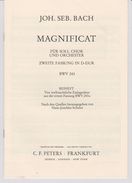 PARTITION  MAGNIFICAT  JOH. SEB. BACH  BWV 243  / 4 PARTIES ( Cf Scan )    POUR SOPRANO,ALTO,TENOR , BASSE  ET ORGUE - Corales