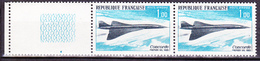 N° 43 P.A. Premier Vol De L'avion Supersonique Concorde: 1 Paire 2 Timbres Neuf Sans Charnière - 1960-.... Mint/hinged