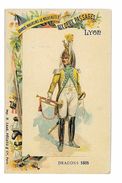 CHROMO IMAGE MAGASIN AUX DEUX PASSAGES LYON ILLUSTRATION MILITAIRE N° DRAGONS 1805 - Autres
