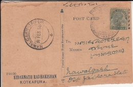 FARIDKOT State 1936 KG V Franked Private  Postcard  Kotkapura To Nawalgarh  #  95674    Inde Indien  India - Faridkot