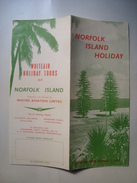 NORFOLK ISLAND HOLIDAY - WHITEAIR HOLIDAY TOURS / WHITES AVIATION LTD, AUSTRALIA, 1950 APROX. 12 PAGES. B/W PHOTOS. - Publicités