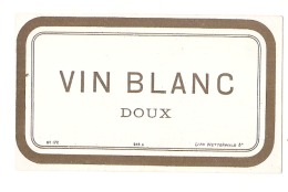 - Petitte étiquette - Générique Très Ancienne 1890/1920* Dorée  Vin Blanc Doux - Vino Bianco