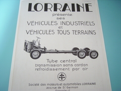 ANCIENNE PUBLICITE  VEHICULE INDUSTRIEL LORRAINE  1934 - Camion