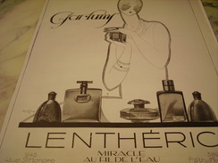 Delcampe - ANCIENNE PUBLICITE  PARFUM LENTHERIC  1925 - Autres & Non Classés