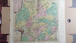 AFFICHE -CARTE ORIGINALE GEOGRAPHIQUE DIOCESE LIMOGES-1742- A MONSEIGNEUR ANTOINE DE CHARPIN DE GENETINES- ABBE PIPERAC - Carte Topografiche