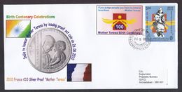 India 2010 MOTHER TERESA COVER WITH LABEL  # 28688 Indien Inde - Mother Teresa