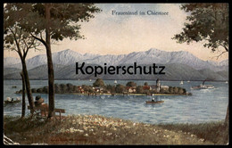 ALTE KÜNSTLER POSTKARTE FRAUENINSEL IM CHIEMSEE SIGN. GUIDO BECK MALER MÜNCHEN AK Ansichtskarte Postcard Cpa - Chiemgauer Alpen